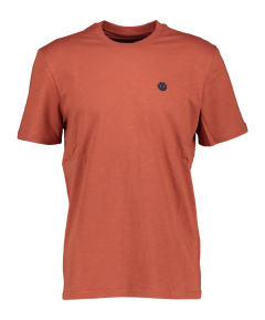 Element Roestkleurige T-shirt met logo op voorkant Regular Fit 