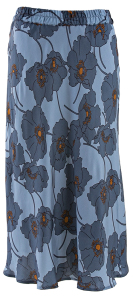 Gigue Blauwe glanzende rok met bloemenprint TALAS 668  