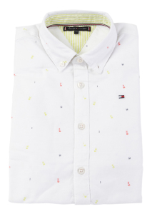 Tommy Hilfiger Wit hemd met kleurrijke letterprint  