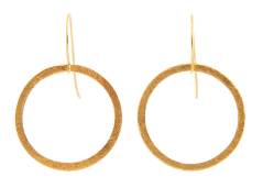 Laurence Delvallez Goudkleurige oorbellen met cirkelvormige hanger Linen 