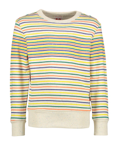 AO76 Multi-color gestreepte sweater met ronde hals 