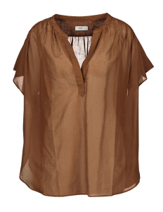 Closed Bruine blouse in katoen 