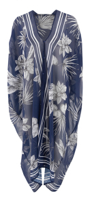 Riani Donkerblauwe kimono met witte print 