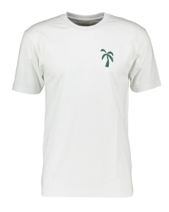 Castart Witte T-shirt met palmboom op borst en rug  Logo 
