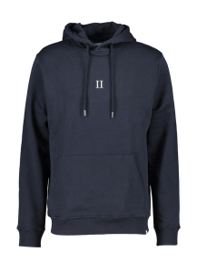 Les Deux  Donkerblauwe hoodie met wit logo 