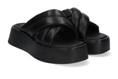 Vagabond Zwarte slippers met plateauzool 