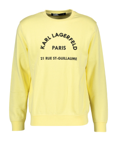 Karl Lagerfeld  Pastelgele pull met opschrift 