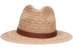 Stetson Beige hoed met bruin lint 