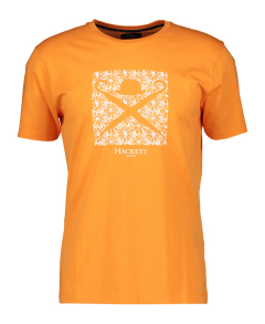 Hackett Oranje t-shirt met ronde hals en print sinaasappel 