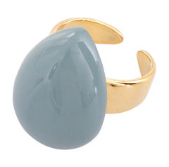 Laurence Delvallez Goudkleurige ring met blauwe steen 