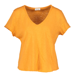 American Vintage  Oranje t-shirt met V-hals 