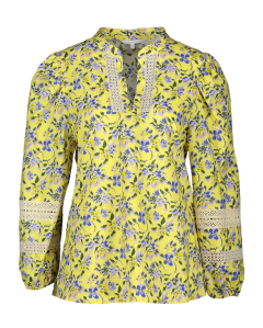 Xandres Gele blouse met multi-color bloemenpatroon 