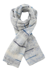 Xandres Grijze sjaal met multicolor blauwe strepen MAELLE 