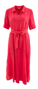 Xandres Roze linnen jurk Kiyoko 