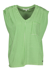 Xandres T-shirt met groene en ecru strepen Varinka 