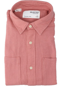 Selected Roze sportief hemd met borstzak  