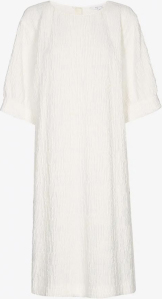 Xandres Witte jurk met ronde hals en pofmouwen Kolus 
