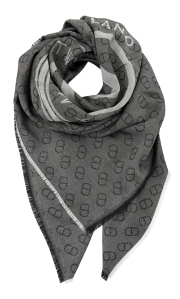 Twinset Zwarte sjaal met logo 