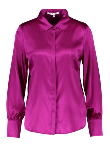 Xandres Fuschia roze blouse in glanzende stof  
