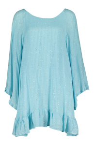 Sundress Blauw kleed met glitter detail Indiana Saint Barth Pool 