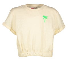 AO76 Ecru t-shirt met groene palmboom AO