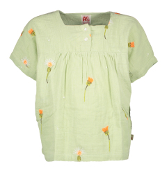 AO76 Groene T-shirt met bloemenprint AO Girls