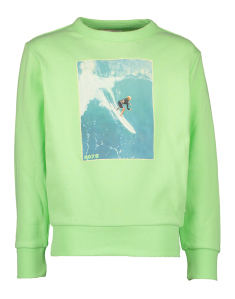 AO76 Groene sweater met ronde hals en surfer AO