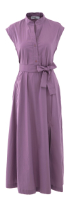 Anna Seravalli Paarse maxi jurk  met zijsplit  