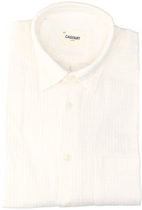 Castart Ecru katoenen hemd (regular fit) met subtiele print Konga 