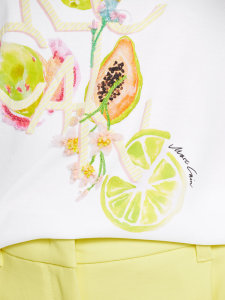 Marc Cain collections Witte T-shirt met fruitprint Marc Cain 