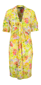 Marc Cain collections Gele jurk in multicolor bloemenprint 