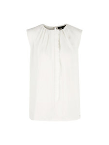 Marc Cain collections Ecrukleurige top met ruchedetail 