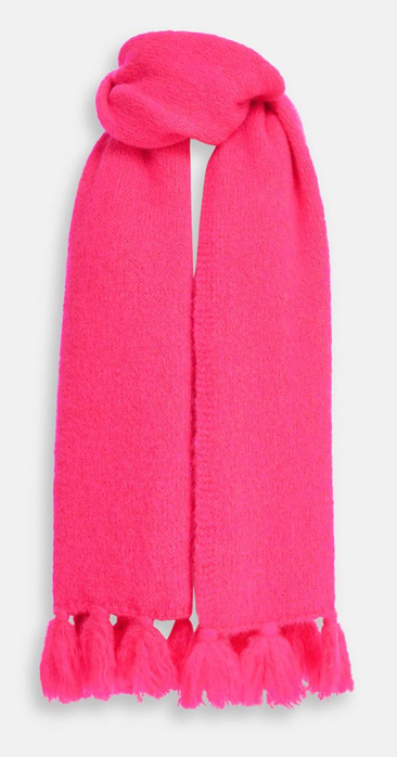Neon roze mohair-blend sjaal Call