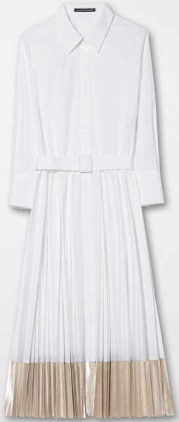 Wonderbaar Witte lange jurk met gouden streep onderaan luisa online bij Deleye.be DB-09